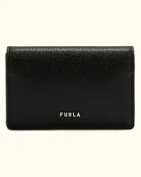 Furla Man Project Porta Carte Di Credito Nero Nero Pelle Di Vitello Testurizzata Milos + Pelle Di Vitello Lush Uomo Nero