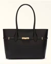 Furla Goccia Borsa Shopping Nero Nero Pelle Di Vitello Sidney Donna Nero