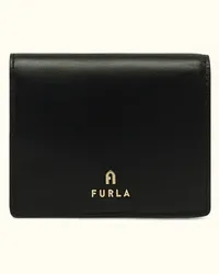 Furla Camelia Portafoglio Compatto Nero Nero Pelle Di Vitello Morbida Donna Nero