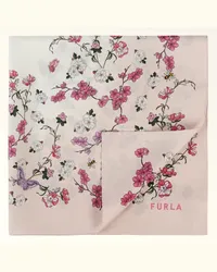 Furla Tortona Sciarpa Toni Corolla Rosa Seta Con Stampa Fiore Donna Rosa