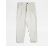 TOD'S Pantaloni con Pinces Bianco