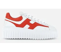 Donna Chunky Sneaker, Rosso,Bianco