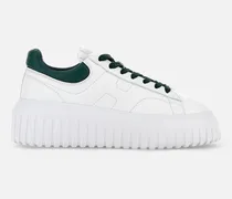 Donna Chunky Sneaker, Verde,Bianco
