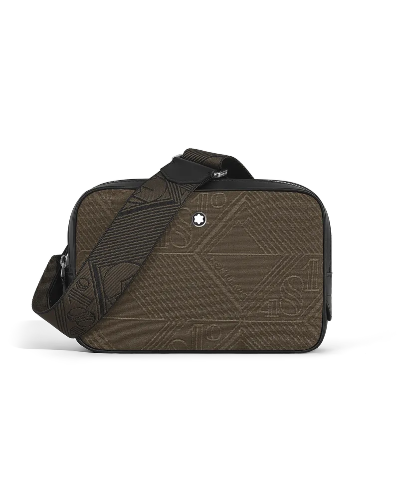 Montblanc Borsa a Tracolla Mini in Jacquard 4810 - Kaki - Tessuto e Pelle - MB220257 - Messenger Bag Kaki