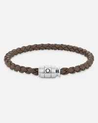 Montblanc Bracciale In Acciaio A 3 Anelli Della Collezione Meisterstück In Pelle Mastice - Bracciali - Marrone Marrone