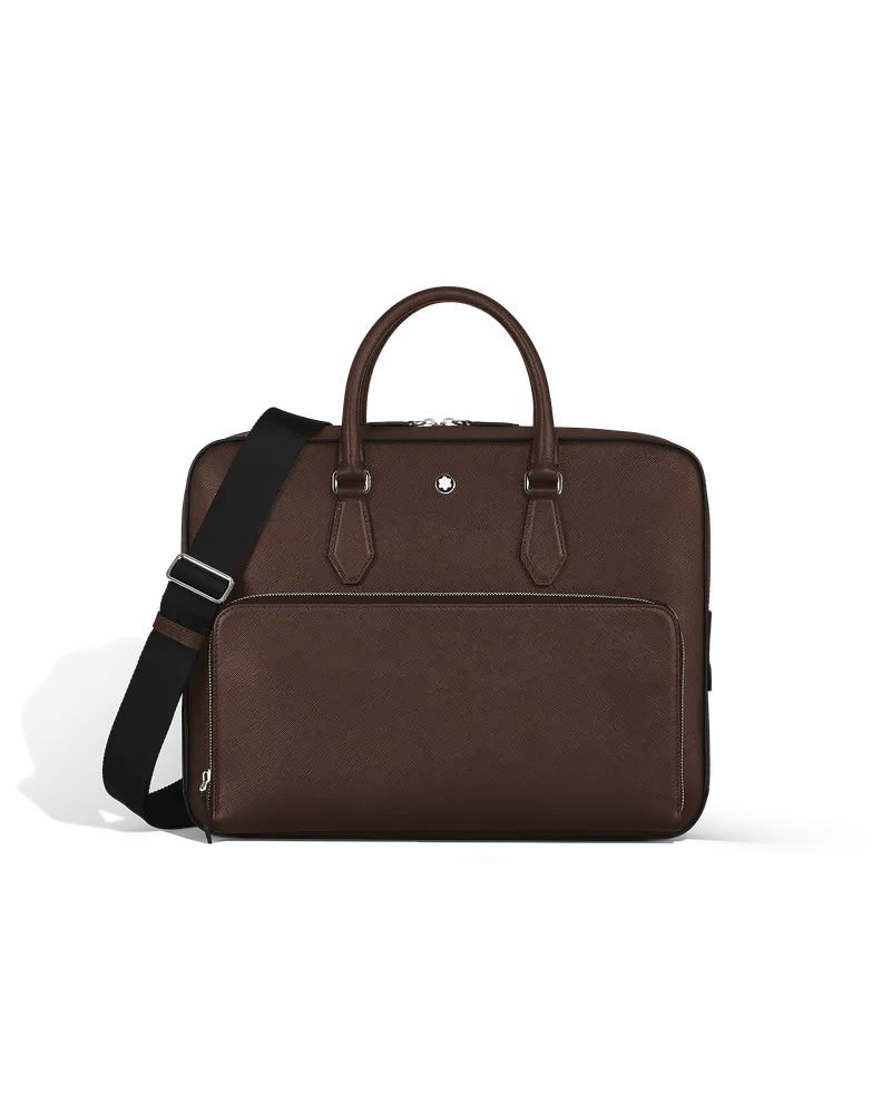 Montblanc Portadocumenti Modello Medio con Tasca in Pelle Sartorial - Ebony colour - Pellame - MB222925 - Portadocumenti Ebony