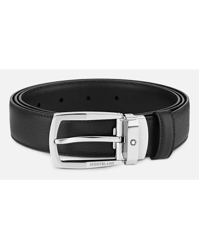 Montblanc Cintura In Pelle Nera 30 Mm - Cinture - Nero Nero