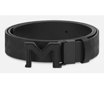 Cintura Reversibile Con Fibbia “m” In Pelle Extreme 3.0 Nera/nera Liscia Da 35 Mm - Cinture - Nero