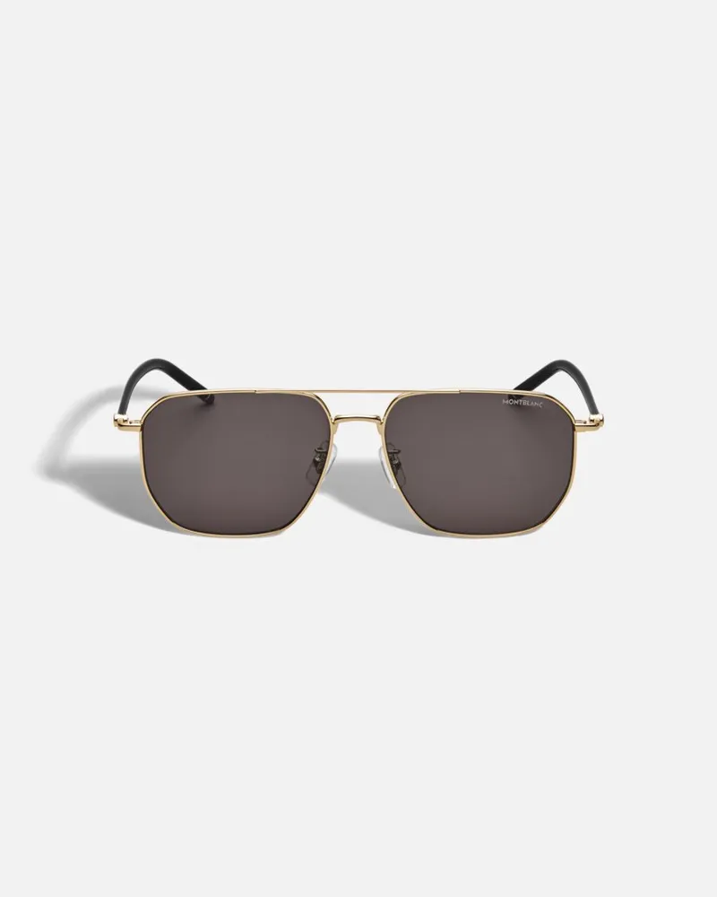 Montblanc Occhiali Da Sole Con Montatura Quadrata In Metallo Oro - Occhiali Da Sole - Oro Oro