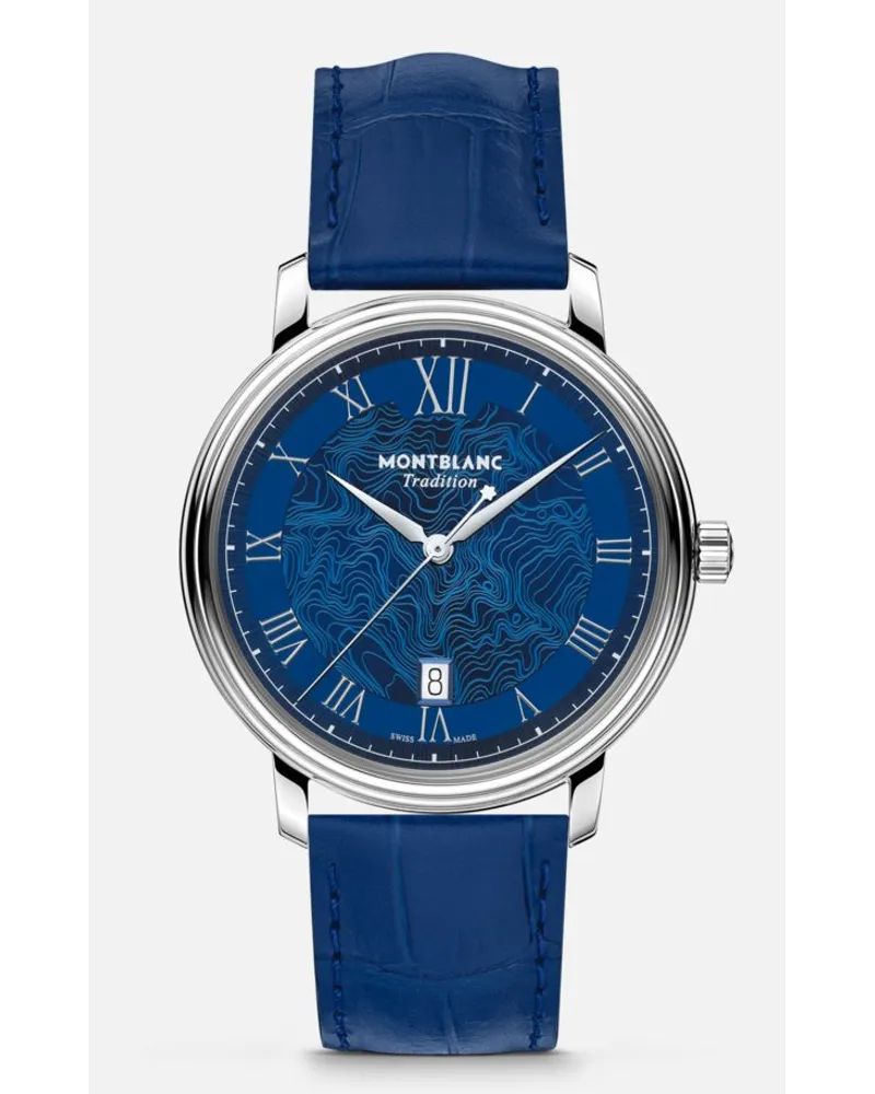 Montblanc Montblanc Tradition Automatic Date 40 Mm - Orologi Da Polso - Blu Blu