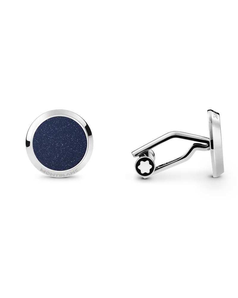 Montblanc Gemelli con Emblema a Forma di Vetta Innevata in Madreperla - Acciaio pregiato - MB123810 - Gemelli 