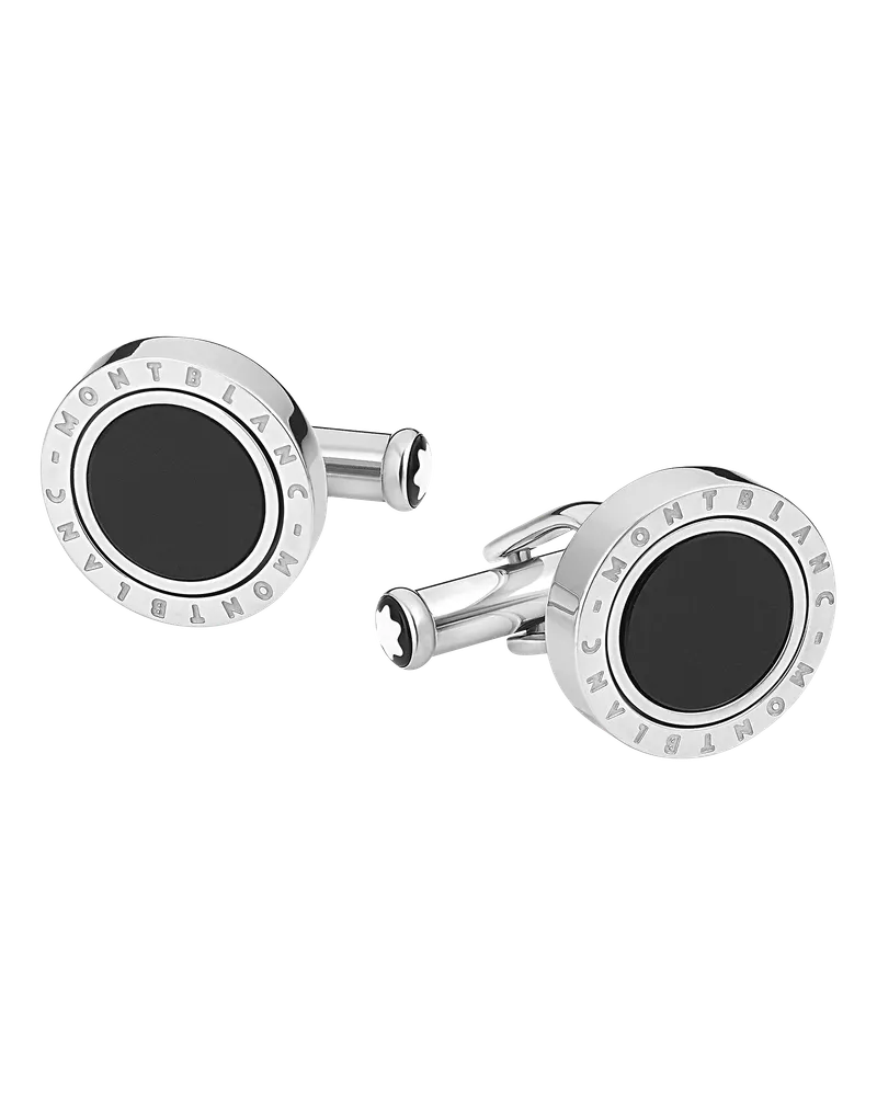 Montblanc Gemelli con Emblema a Forma di Vetta Innevata in Madreperla - Acciaio pregiato - MB123810 - Gemelli 