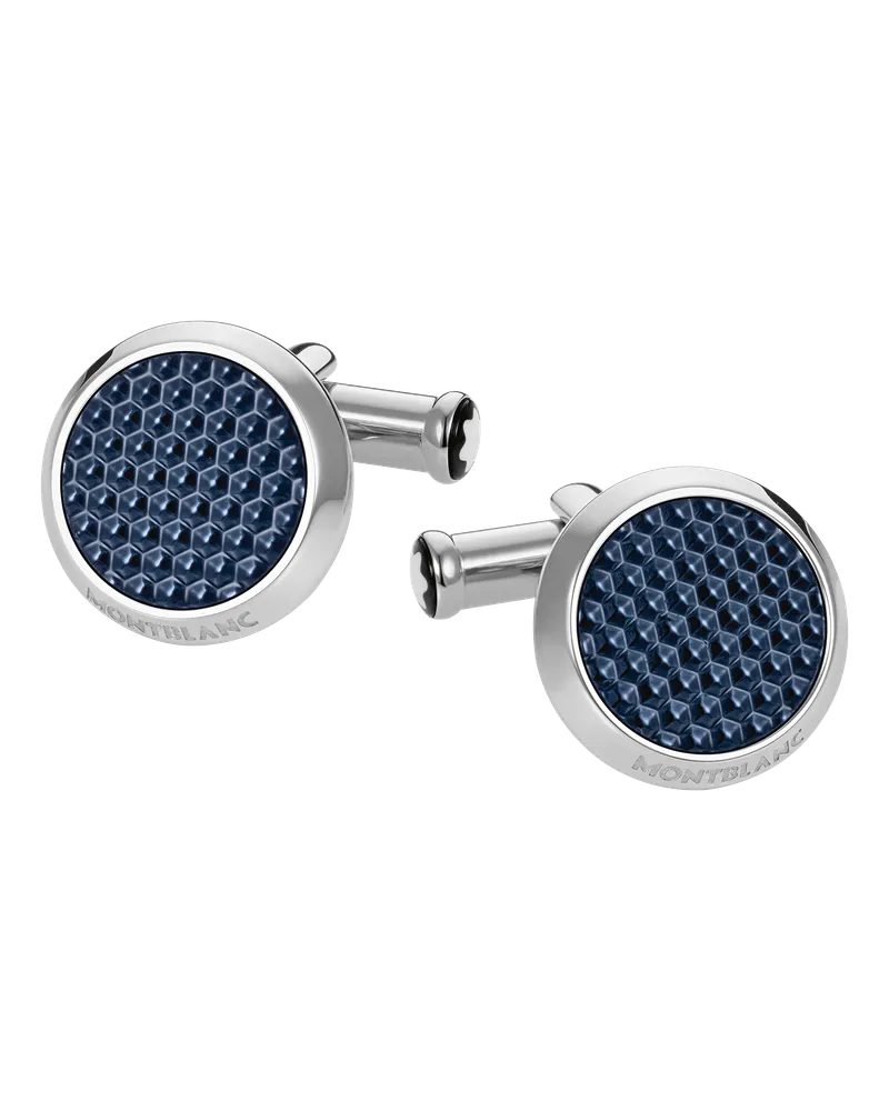 Montblanc Gemelli con Emblema a Forma di Vetta Innevata in Madreperla - Acciaio pregiato - MB123810 - Gemelli 