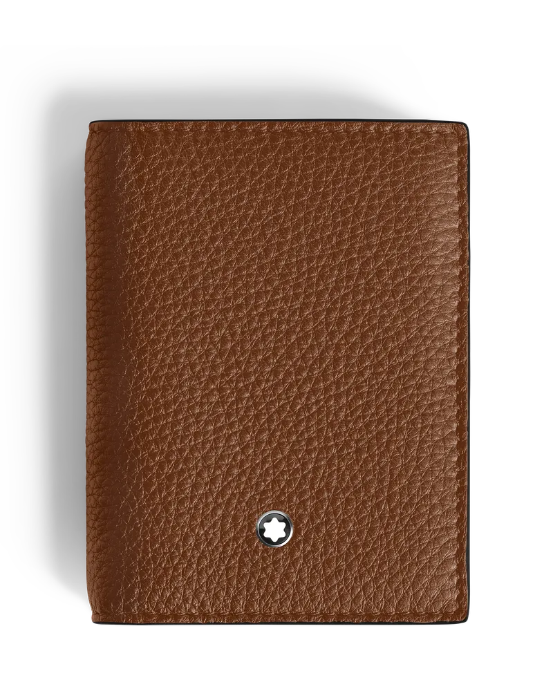 Montblanc Portacarte 4 Tasche in Pelle con Grana - Fulvo - Pellame - MB221382 - Porta Carte Fulvo