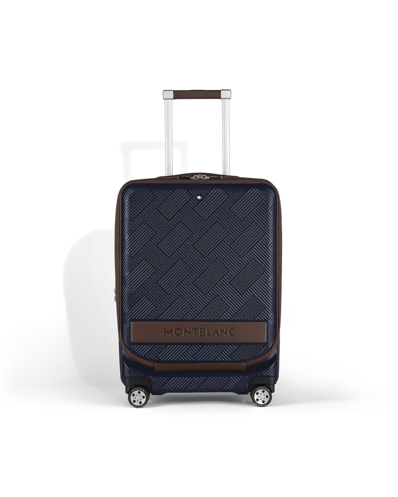 Montblanc Valigia da Cabina #MY4810 con Tasca Frontale - Blu navy - Policarbonato e Pelle - MB221708 - Bagagli A Mano Blu