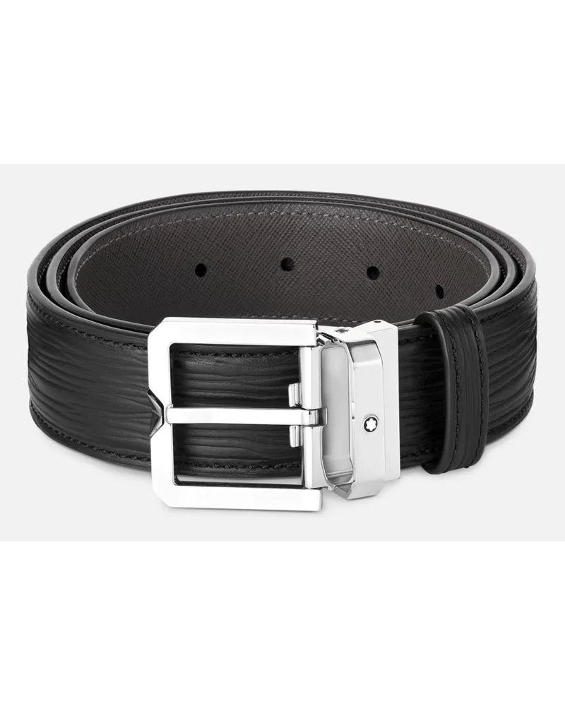 Montblanc Cintura In Pelle Nera Da 35 Mm - Cinture - Nero Nero