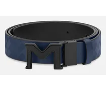 Cintura Reversibile Con Fibbia “m” In Pelle Extreme 3.0 Blu/nera Liscia Da 35 Mm - Cinture - Blu