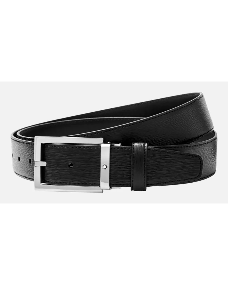 Montblanc Cintura In Pelle Nera 35 Mm - Cinture - Nero Nero