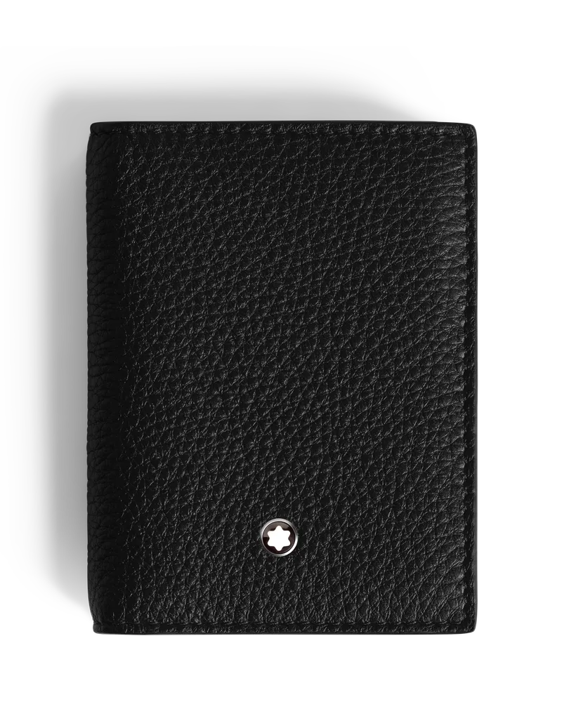 Montblanc Portacarte 4 Tasche in Pelle con Grana - Nero - Pellame - MB199442 - Porta Carte Nero
