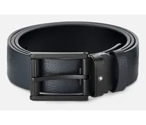 Cintura Reversibile 35 Mm In Pelle Blu/nera - Cinture - Nero / Blu