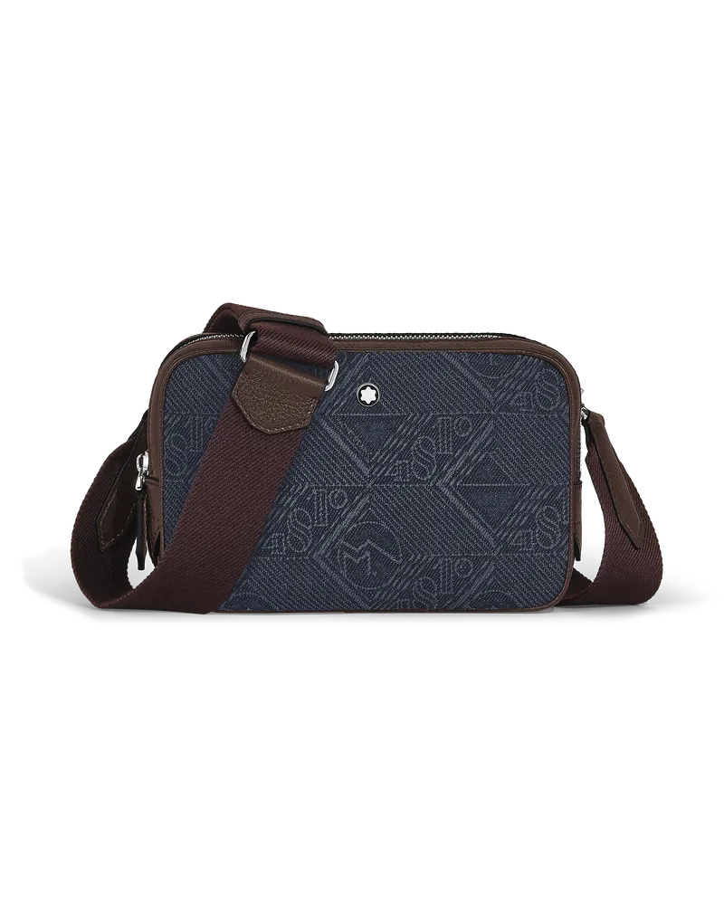 Montblanc Borsa a Tracolla Mini in Denim 4810 - Blu - Tessuto e Pelle - MB221590 - Messenger Bag Blu