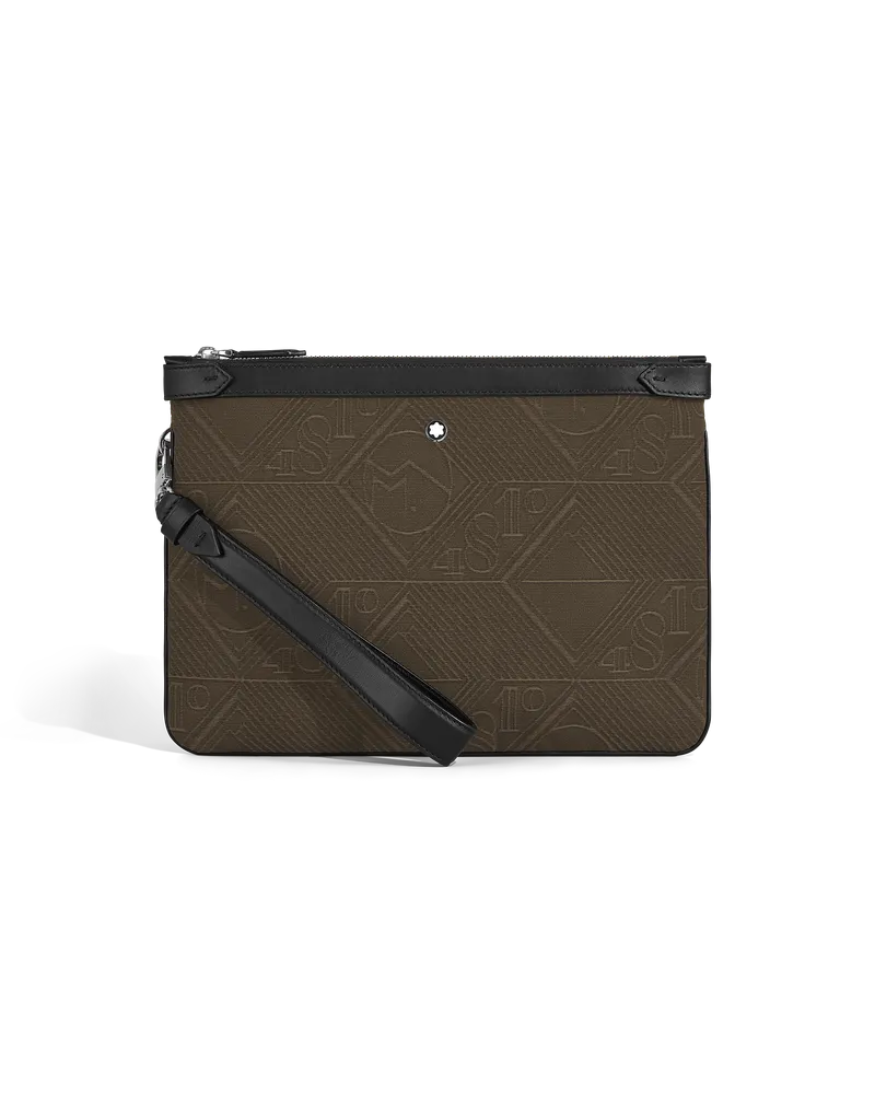 Montblanc Pouch in Tessuto Jacquard 4810 - Kaki - Tessuto e Pelle - MB220262 - Accessori Per Borse Kaki