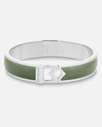 Montblanc Bracciale Rigido In Acciaio Logo Montblanc M In Pelle Color Argilla - Bracciali Rigidi - Verde Verde