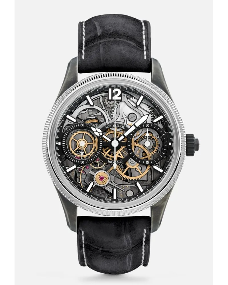 Montblanc Montblanc 1858 The Unveiled Secret Minerva Monopusher Chronograph Edizione Limitata - 88 Esemplari - Orologi Da Polso - Nero Nero