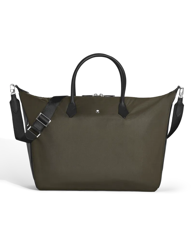Montblanc Borsa Weekender 43 Montblanc Panorama - Kaki - Tessuto e Pelle - MB221658 - Borse Viaggio Kaki
