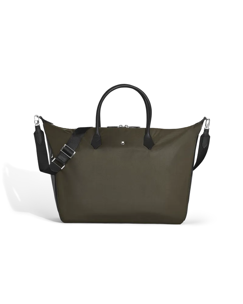 Montblanc Borsa Weekender 43 Montblanc Panorama - Kaki - Tessuto e Pelle - MB221658 - Borse Viaggio Kaki