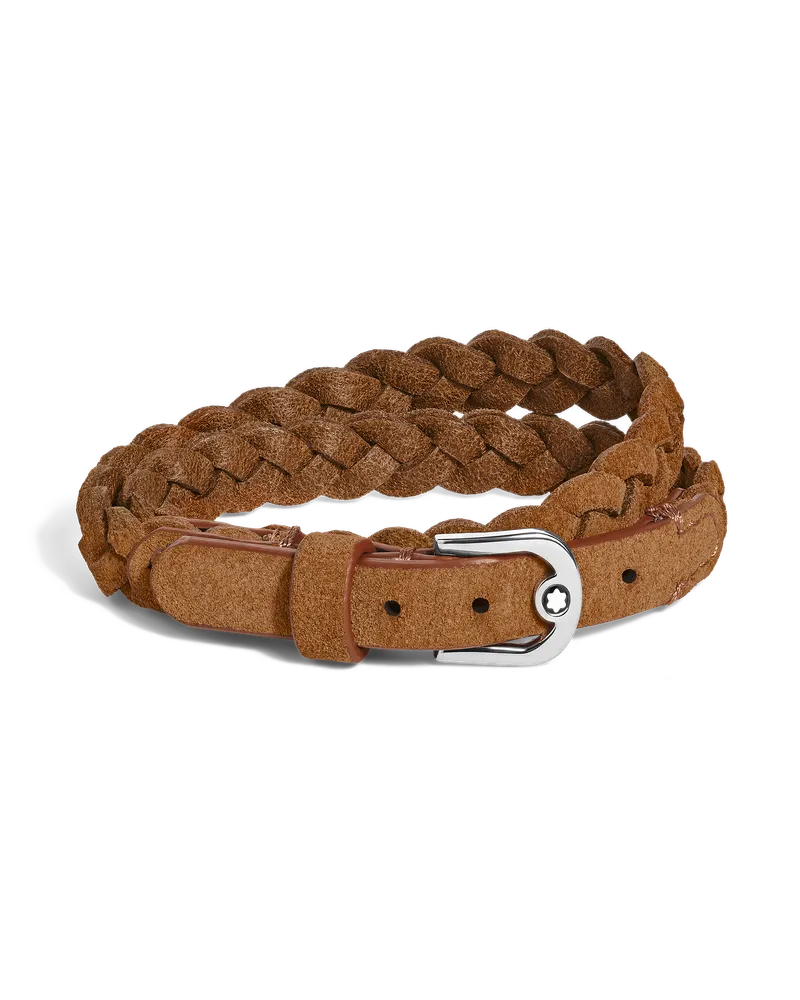 Montblanc Bracciale Regolabile Horseshoe in Suede - Caramello - Pellame - MB137689 - Bracciali Caramello