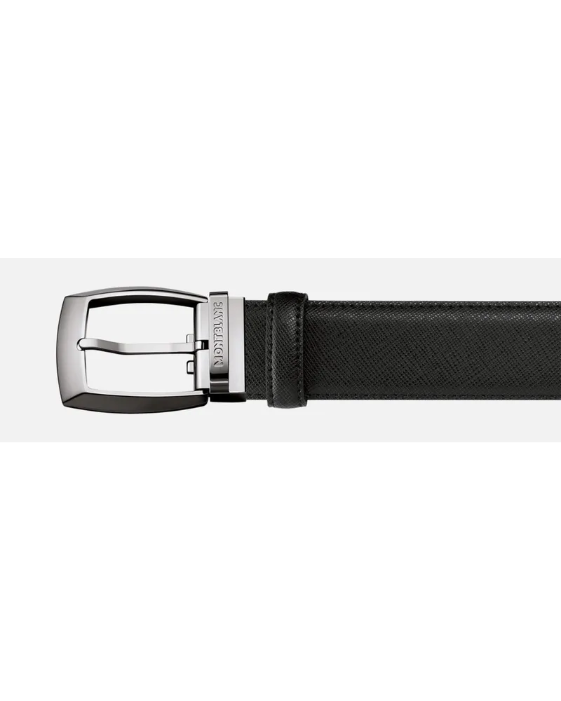 Montblanc Cintura In Pelle Nera 35 Mm - Cinture - Nero Nero