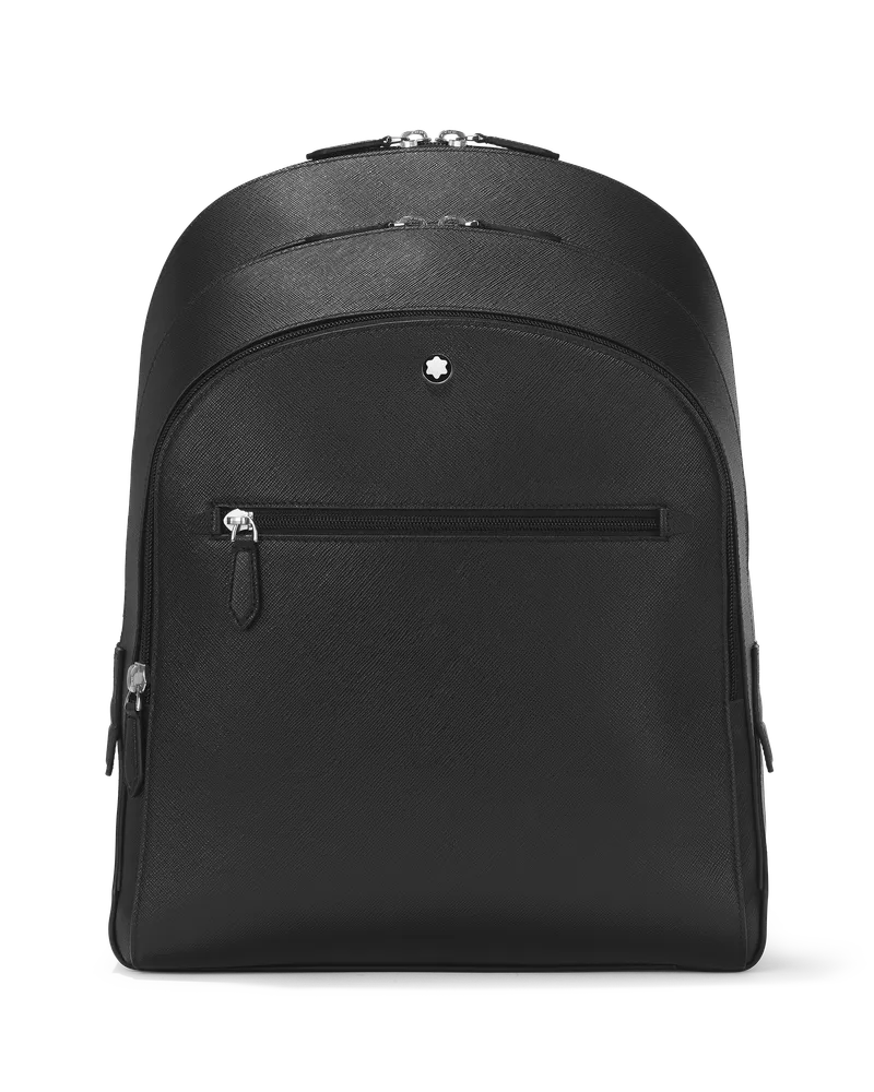 Montblanc Zaino Modello Medio con 3 Compartimenti in Pelle Sartorial - Nero - Pellame - MB130275 - Zaini Nero