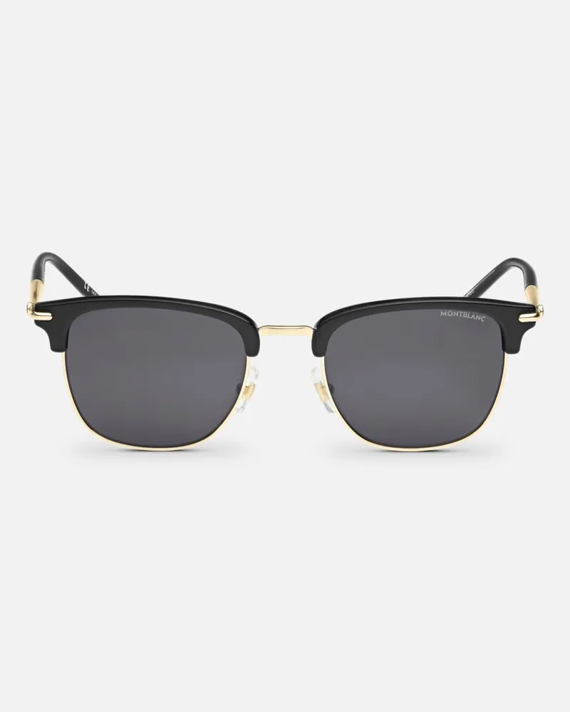 Montblanc Occhiali Da Sole Con Montatura Rettangolare Iniettata Nera (m) - Occhiali Da Sole - Nero Nero