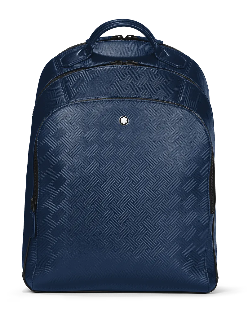Montblanc Zaino Modello Medio con 3 Compartimenti in Pelle Extreme - Blu inchiostro - Pellame - MB198047 - Zaini Blu