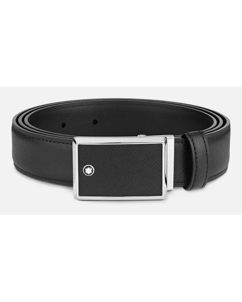 Montblanc Cintura In Pelle Nera 30 Mm - Cinture - Nero Nero