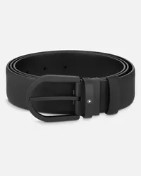 Montblanc Cintura In Pelle Nera 35 Mm Con Fibbia A Ferro Di Cavallo - Cinture - Nero Nero