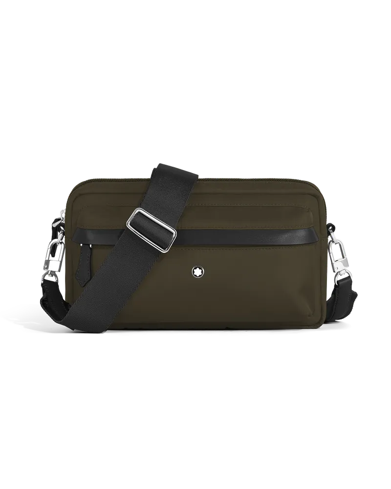 Montblanc Borsa a Tracolla Montblanc Panorama - Kaki - Tessuto e Pelle - MB222909 - Messenger Bag Kaki