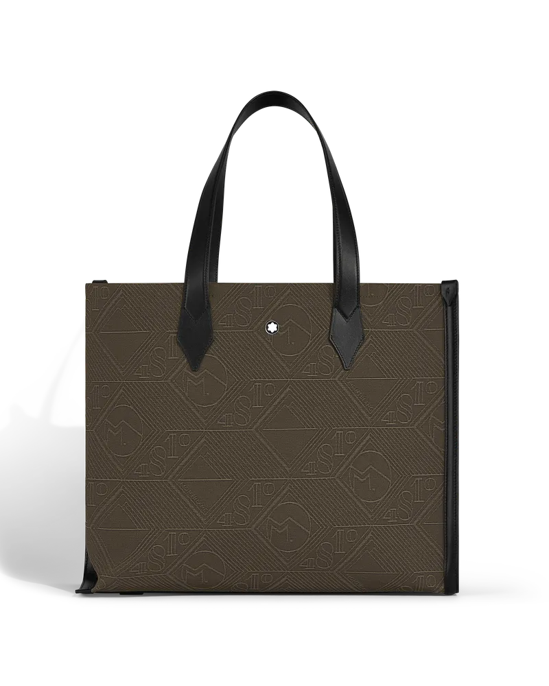Montblanc Tote in Tessuto Jacquard 4810 - Kaki - Tessuto e Pelle - MB220258 - Tote Bag Kaki