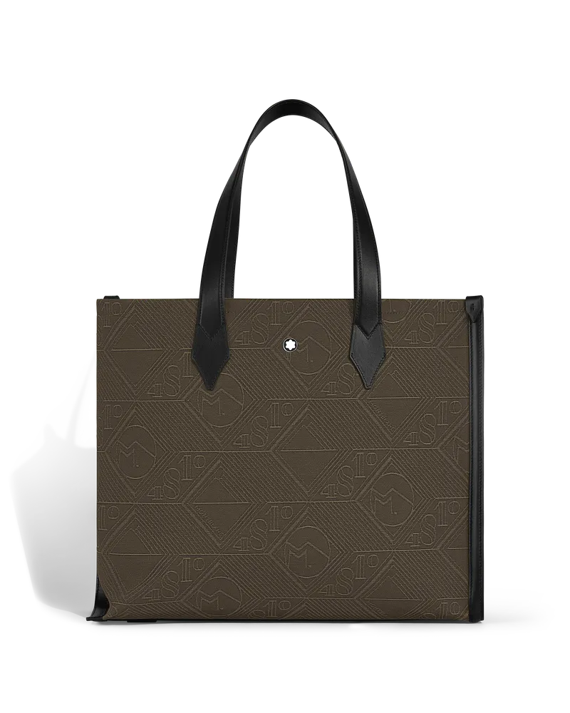 Montblanc Tote in Tessuto Jacquard 4810 - Kaki - Tessuto e Pelle - MB220258 - Tote Bag Kaki