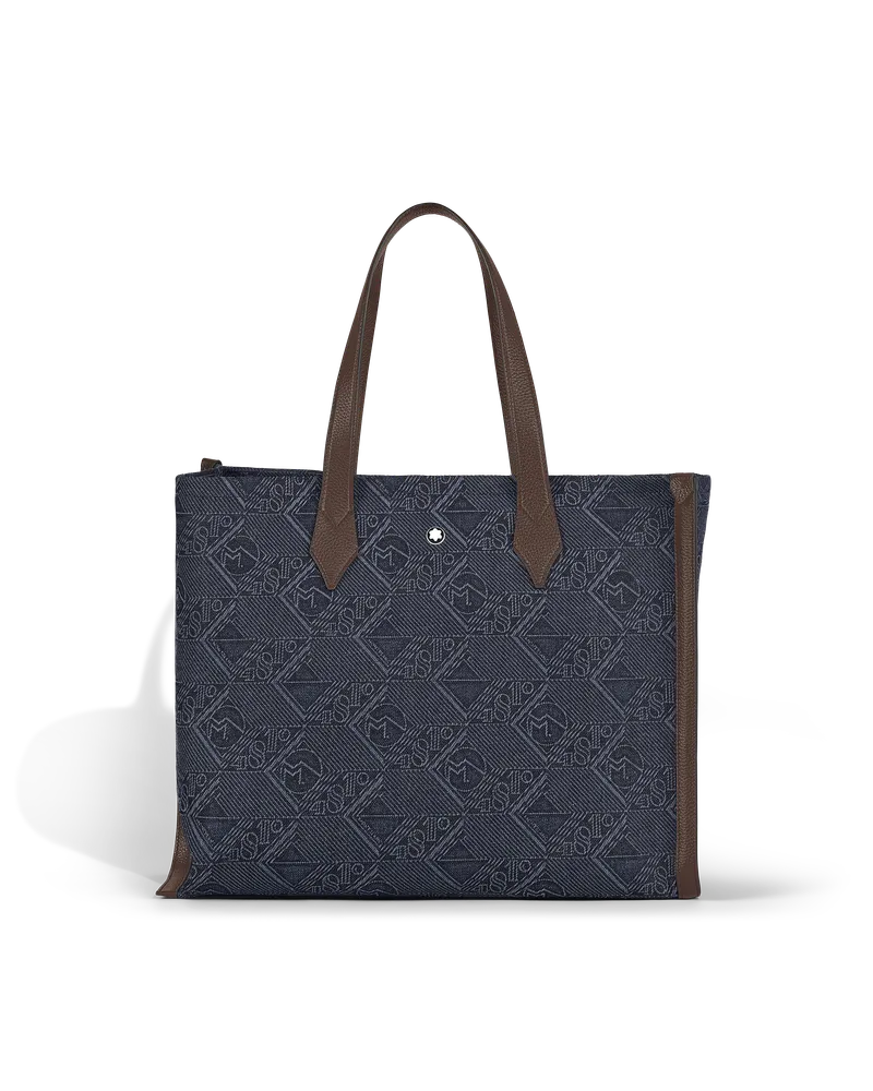 Montblanc Tote in Denim 4810 - Blu - Tessuto e Pelle - MB221588 - Tote Bag Blu