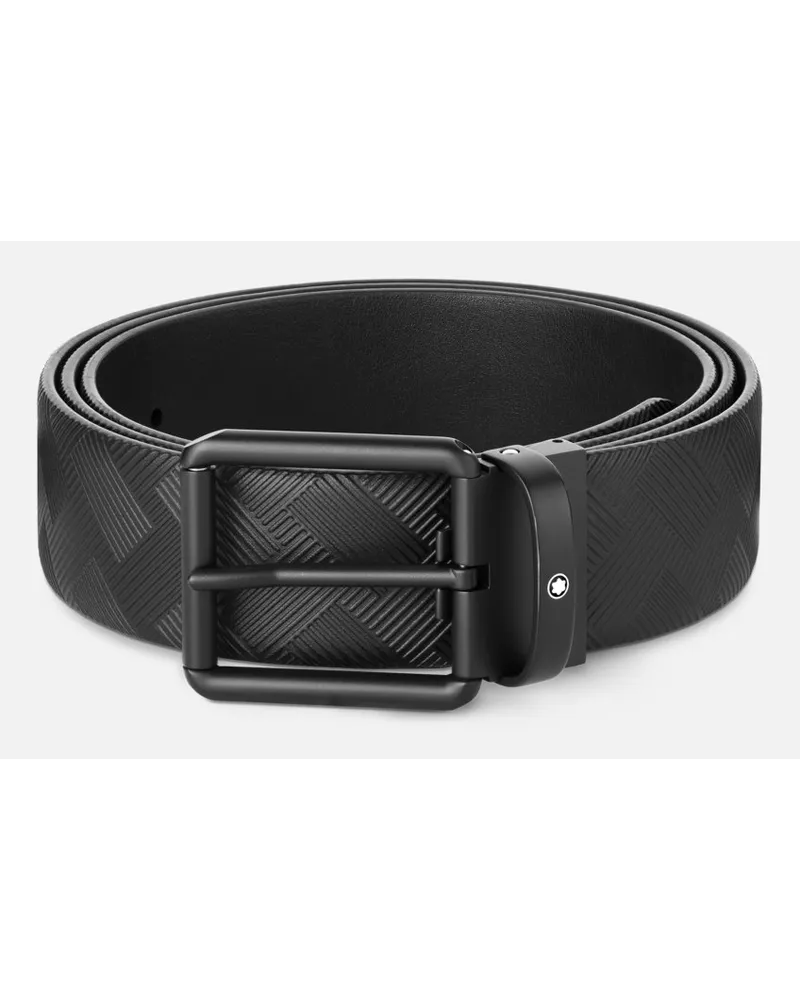 Montblanc Cintura Reversibile In Pelle Stampata Nera/liscia Nera Da 35 Mm - Cinture - Nero Nero