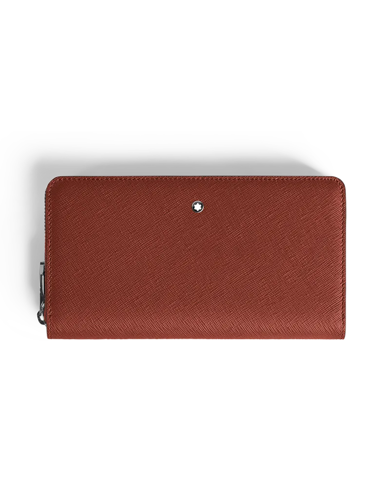 Montblanc Portafoglio 12 Tasche con Cerniera in Pelle Sartorial - Quercia rossa - Pellame - MB223119 - Portafogli Quercia