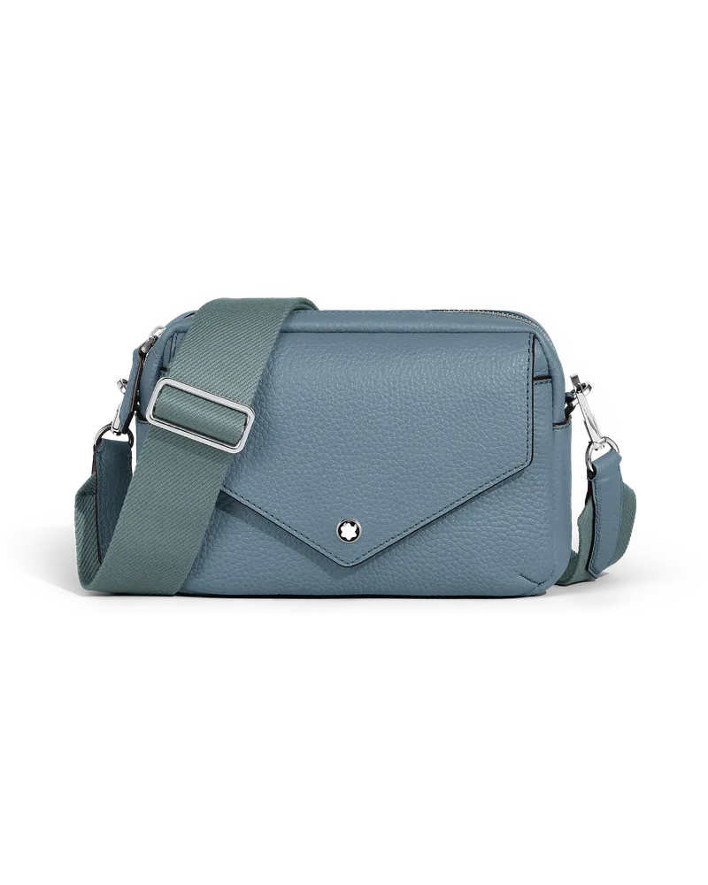 Montblanc Borsa a Tracolla Piccola Montblanc Companion - Blu ghiaccio - Pellame - MB222883 - Messenger Bag Blu