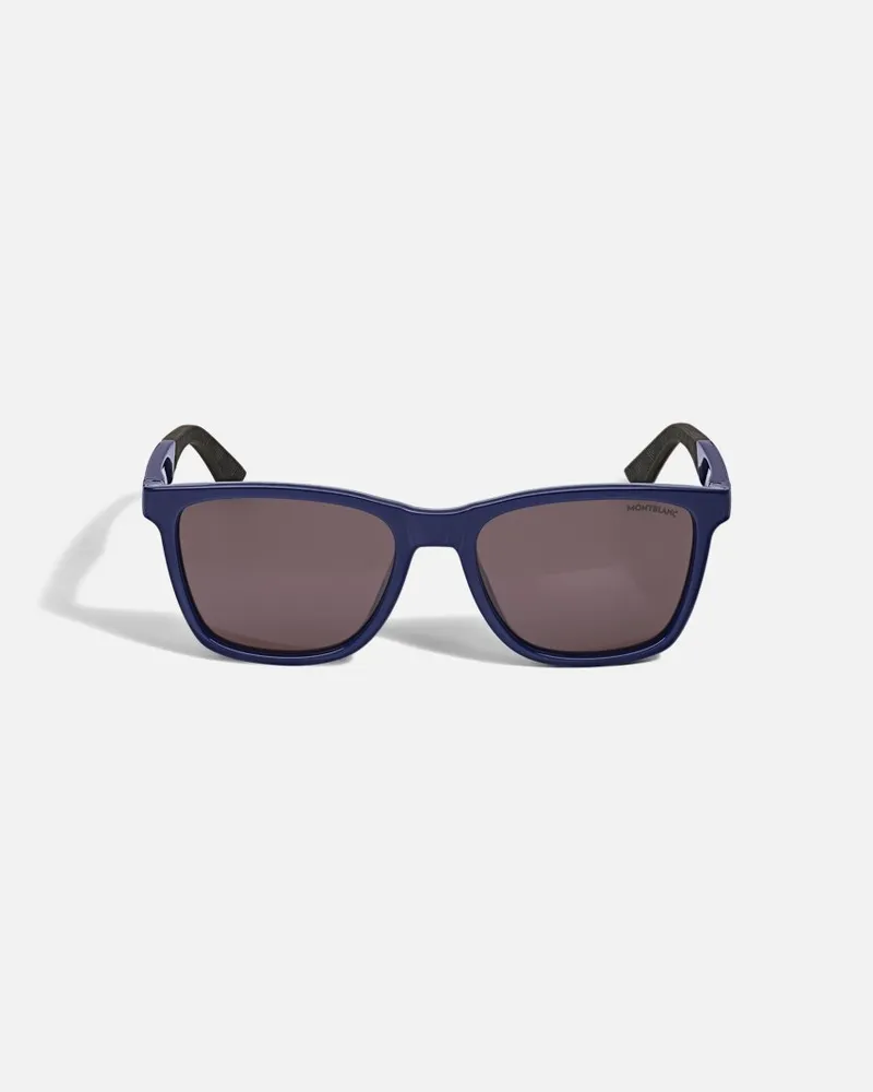 Montblanc Occhiali Da Sole Con Montatura Quadrata Iniettata Blu - Occhiali Da Sole - Blu Blu