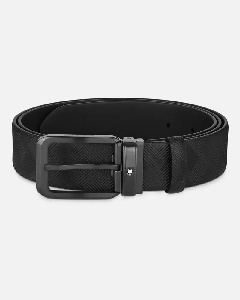 Montblanc Cintura Reversibile In Pelle Nera 35 Mm - Cinture - Nero Nero
