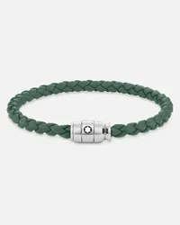 Montblanc Bracciale In Acciaio A 3 Anelli Della Collezione Meisterstück In Pelle Peltro - Bracciali - Verde Verde