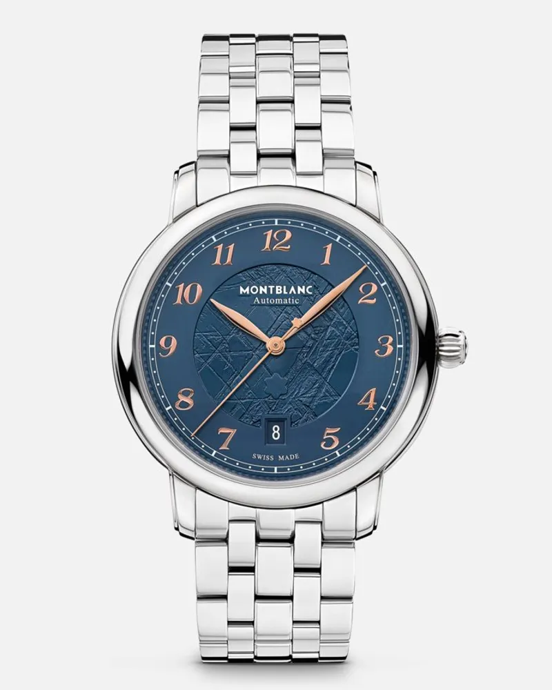 Montblanc Montblanc Star Legacy Automatic Date 39 Mm Edizione Limitata - 1786 Esemplari - Orologi Da Polso - Blu Blu