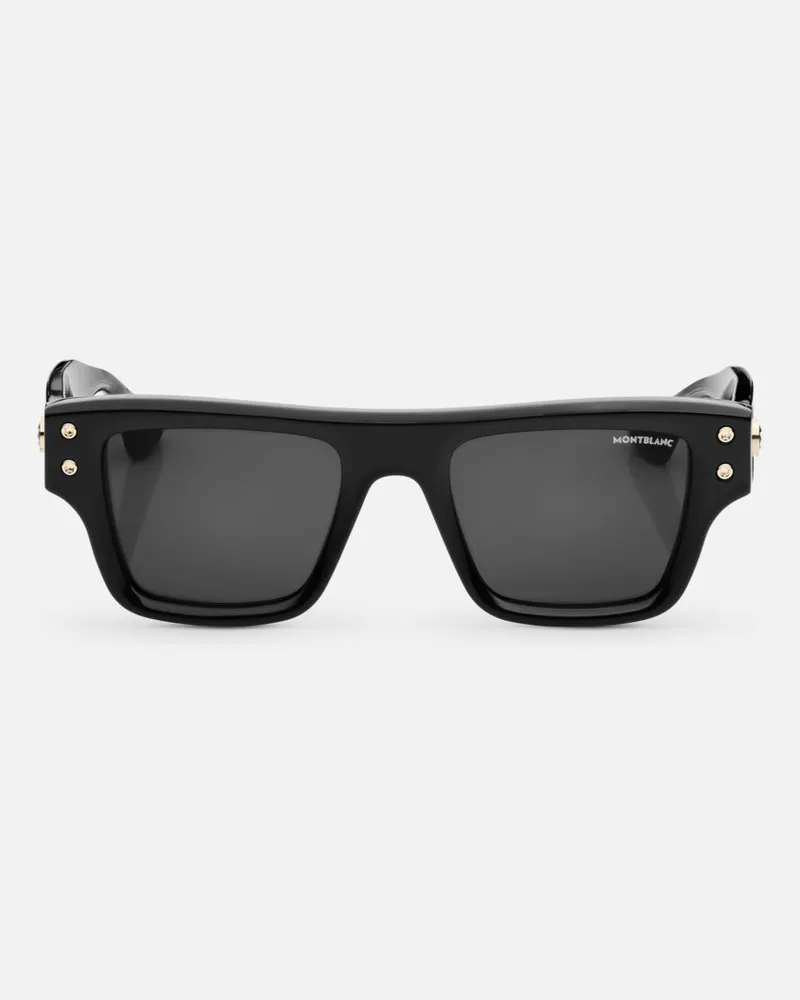 Montblanc Occhiali Da Sole Con Montatura Rettangolare In Acetato Nero - Occhiali Da Sole - Nero Nero