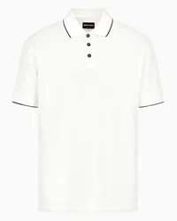 Giorgio Armani OFFICIAL STORE Polo In Piquet Di Cotone Filo Di Scozia Bianco